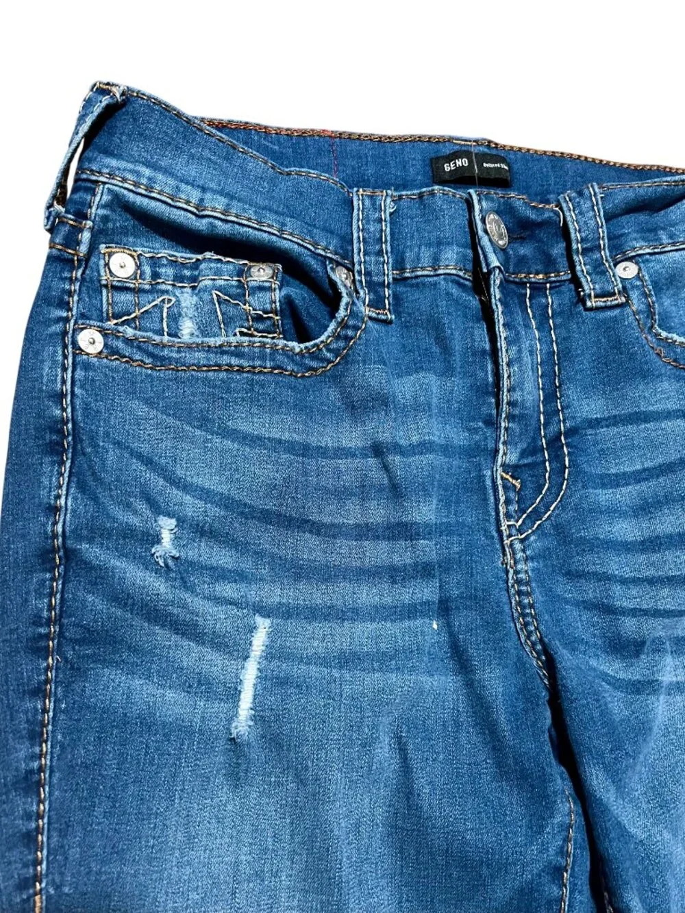 True Religion World Tour Geno Relaxed Slim Flit Distressed Denim Jeans, Men's 32